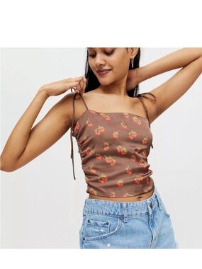 Urban Outfitters Bella Tie-Shoulder Cropped Cami
